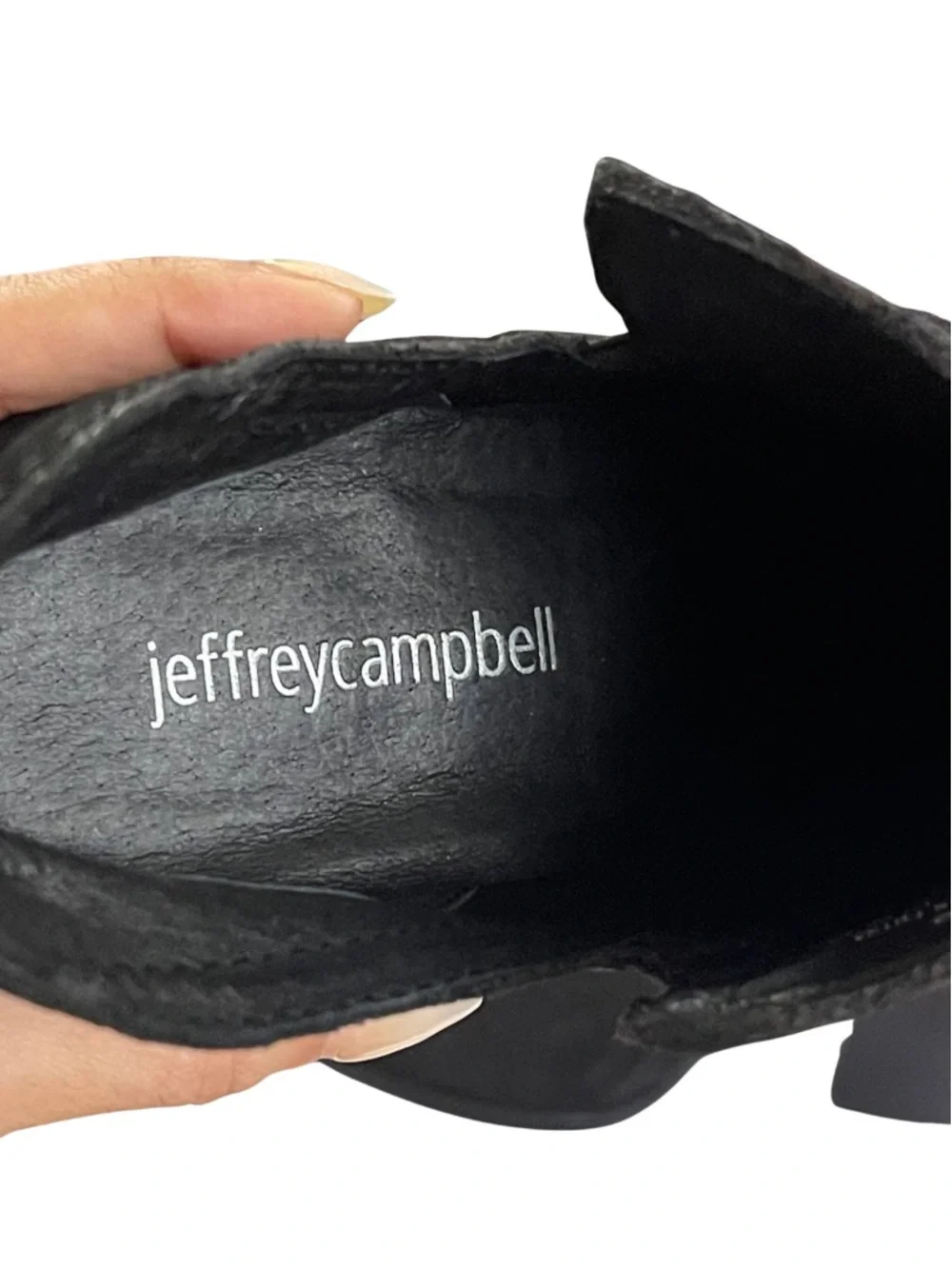 Jeffrey Campbell ROWLAN Snakeskin Embossed Ankle Boots in Black